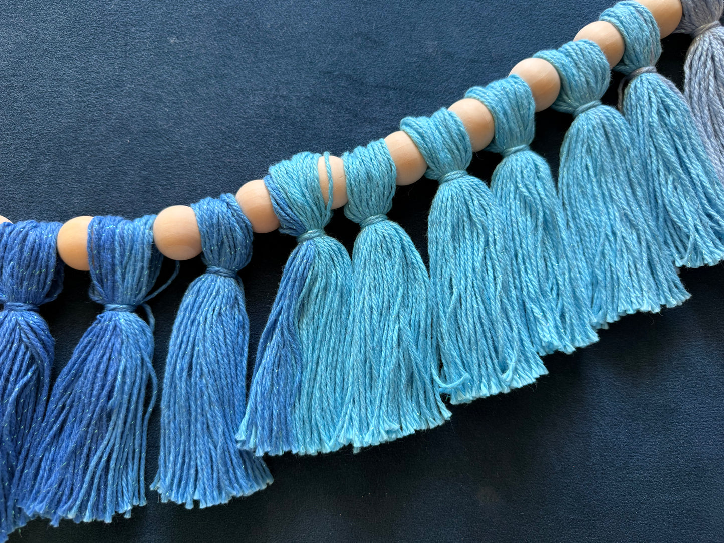 Ombre Blue Tassel Garland