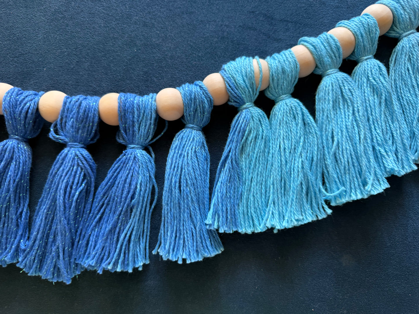 Ombre Blue Tassel Garland