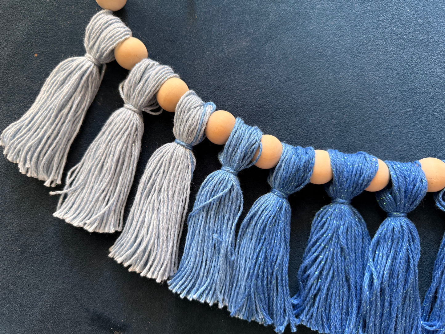 Ombre Blue Tassel Garland