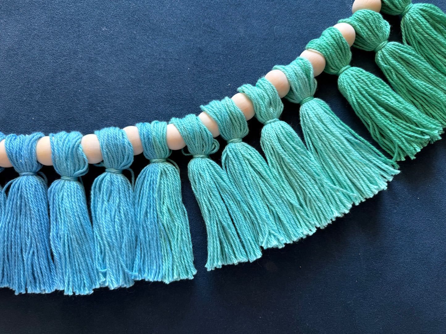 Blues Greens Tassel Garland
