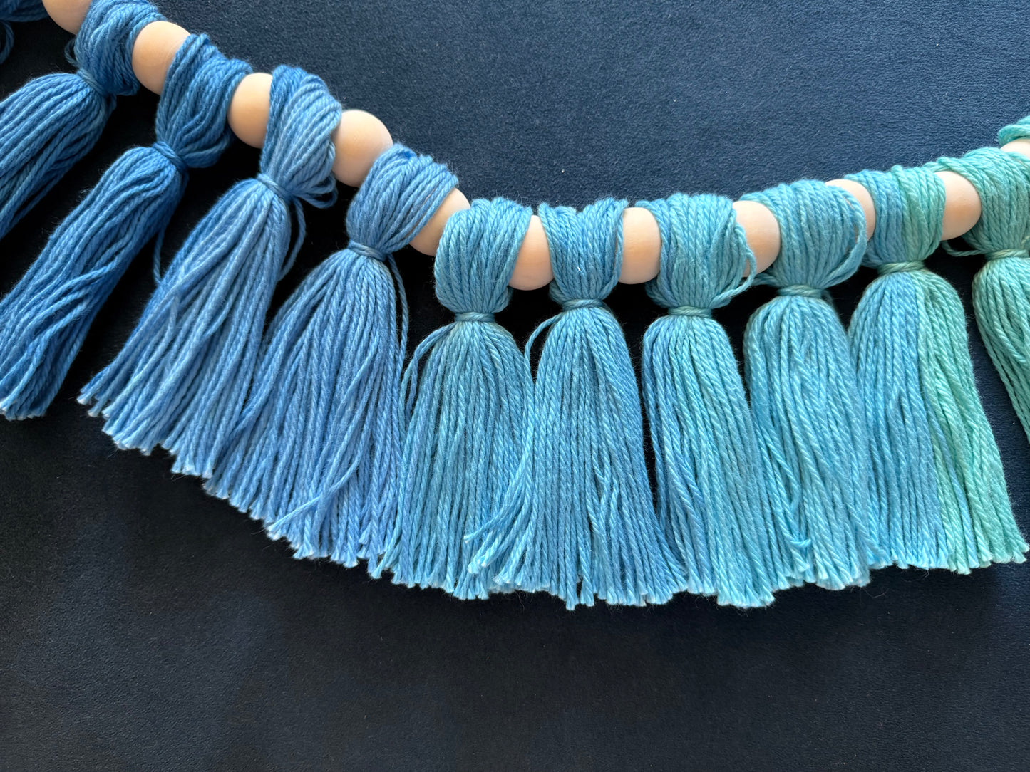Blues Greens Tassel Garland