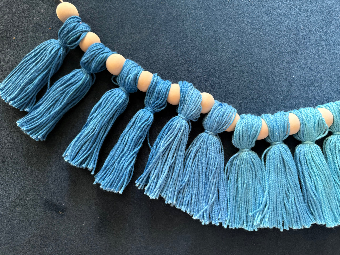 Blues Greens Tassel Garland