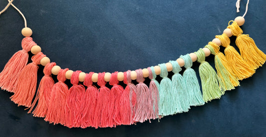 Bold Rainbow Tassel Garland