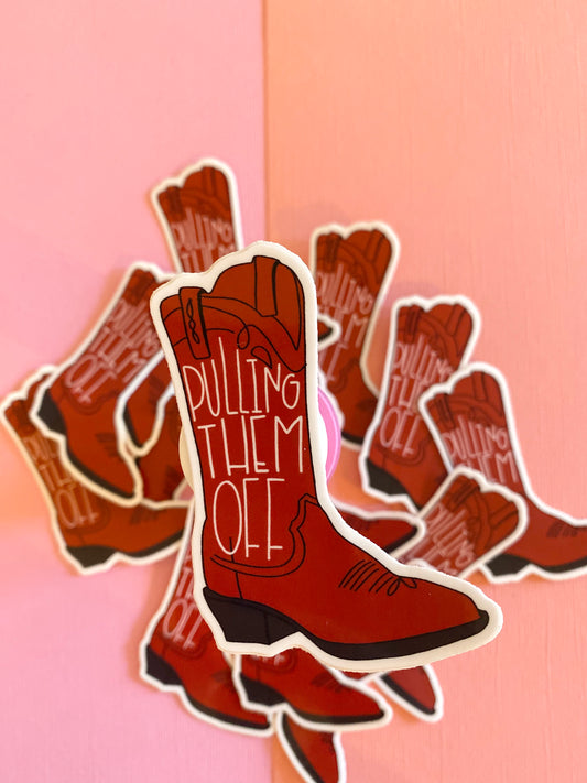 Red Boot Sticker