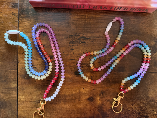 Rainbow Glass Bead Lanyard