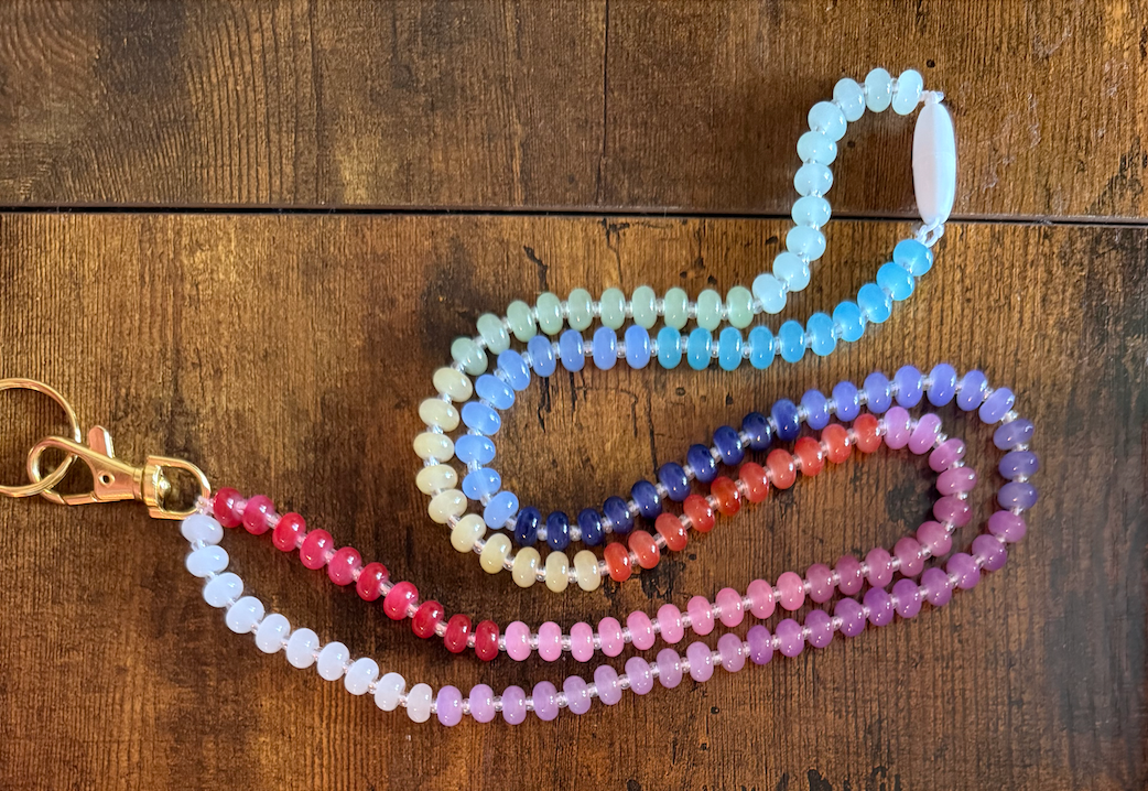 Rainbow Glass Bead Lanyard